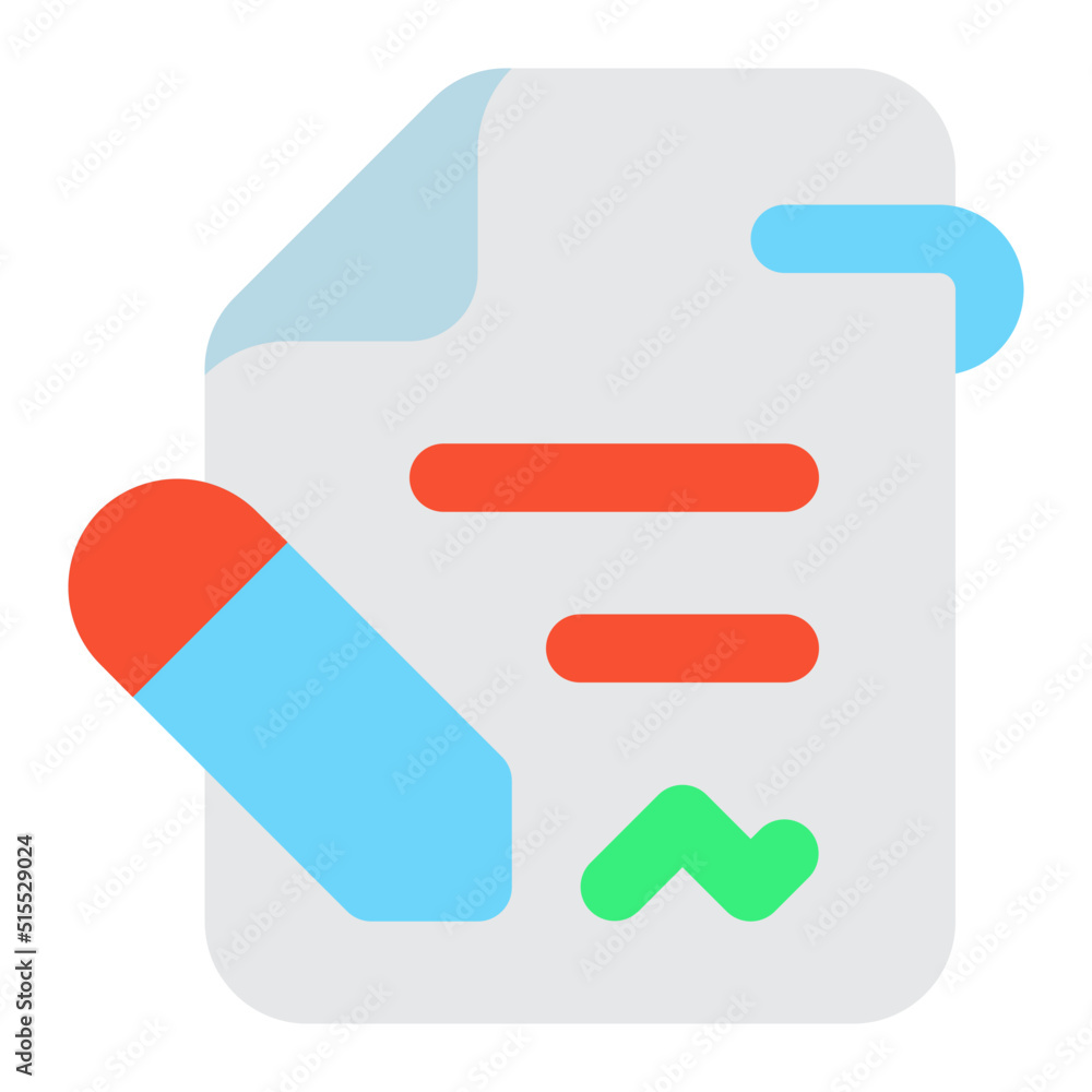 contract file Icon Illustration contract file Icon Illustration