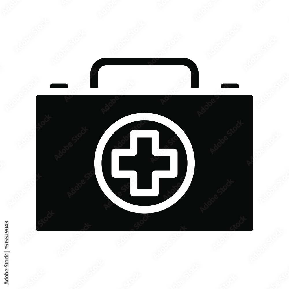 Fototapeta premium Medical box icon. First aid kit sign. vector illutration