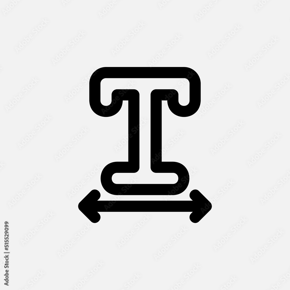 Text width icon in line style about text editor, use for website mobile app presentation Text width icon in line style about text editor, use for website mobile app presentation