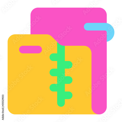 zip folder Icon Illustration