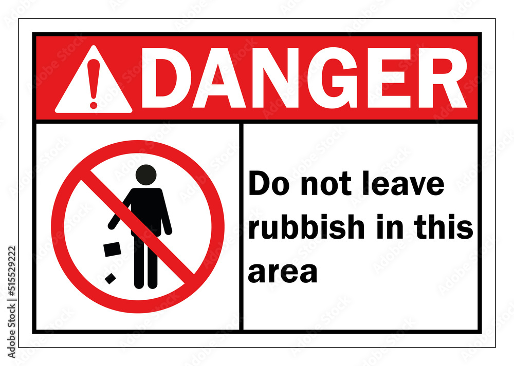 Do not throw rubbish in this area. vector illustration