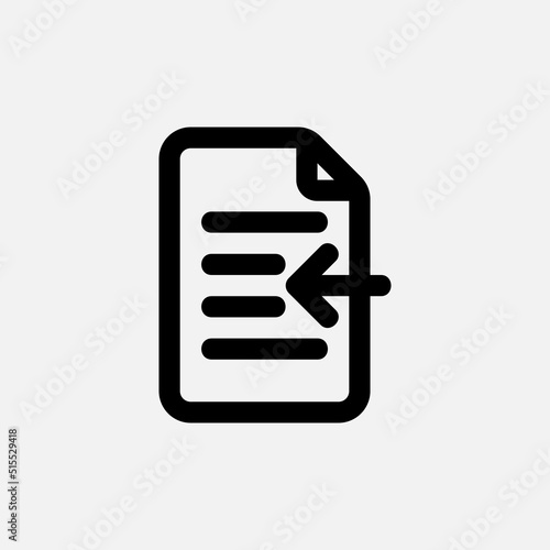 Import document icon in line style about text editor, use for website mobile app presentation