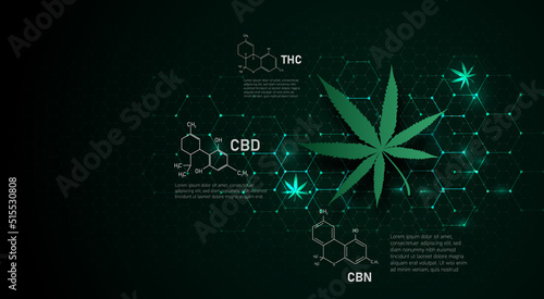 cannabis molecular structure medical concept background