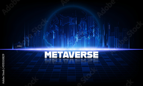 Metaverse world virtual reality technology concept. Internet of things (IoT). Futuristic business finance blockchain