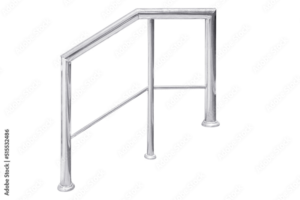 Stainless steel staircase railing isolated on white background Stainless steel staircase railing isolated on white background