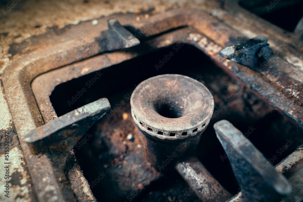 Gas burner of a very ancient gas stove Gas burner of a very ancient gas stove