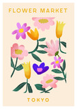 Flower Gouache Market Art Poster Art Print