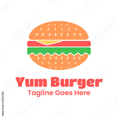 burger restaurant logo template with isolated background