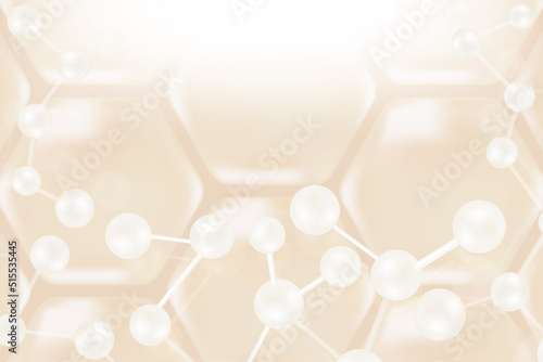 Hyaluronic acid hair and skin solutions ad, white collagen serum drop with cosmetic advertising background ready to use, illustration vector.