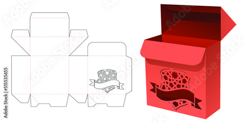 packaging box die cut template and 3D mockup