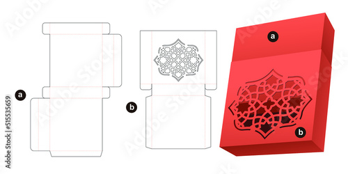 packaging box die cut template and 3D mockup