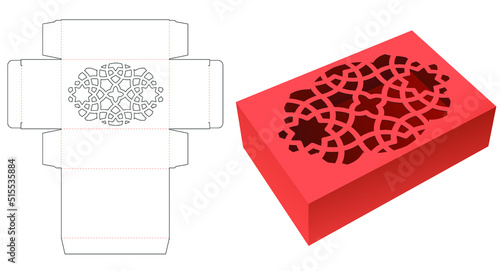 packaging box die cut template and 3D mockup