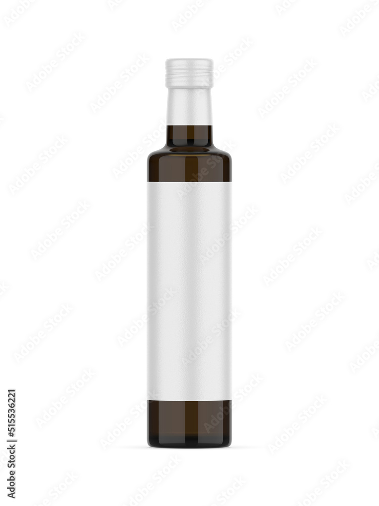 Glass bottle with blank label for branding and mock up. 3d render illustration. Glass bottle with blank label for branding and mock up. 3d render illustration.