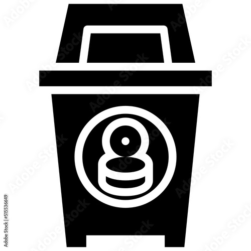 metal bin black solid icon