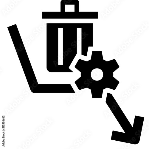 reduce waste black solid icon