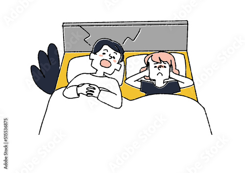 夫のいびきに悩まされる男性　寝室での時間で起きる様々な厄介ごと
