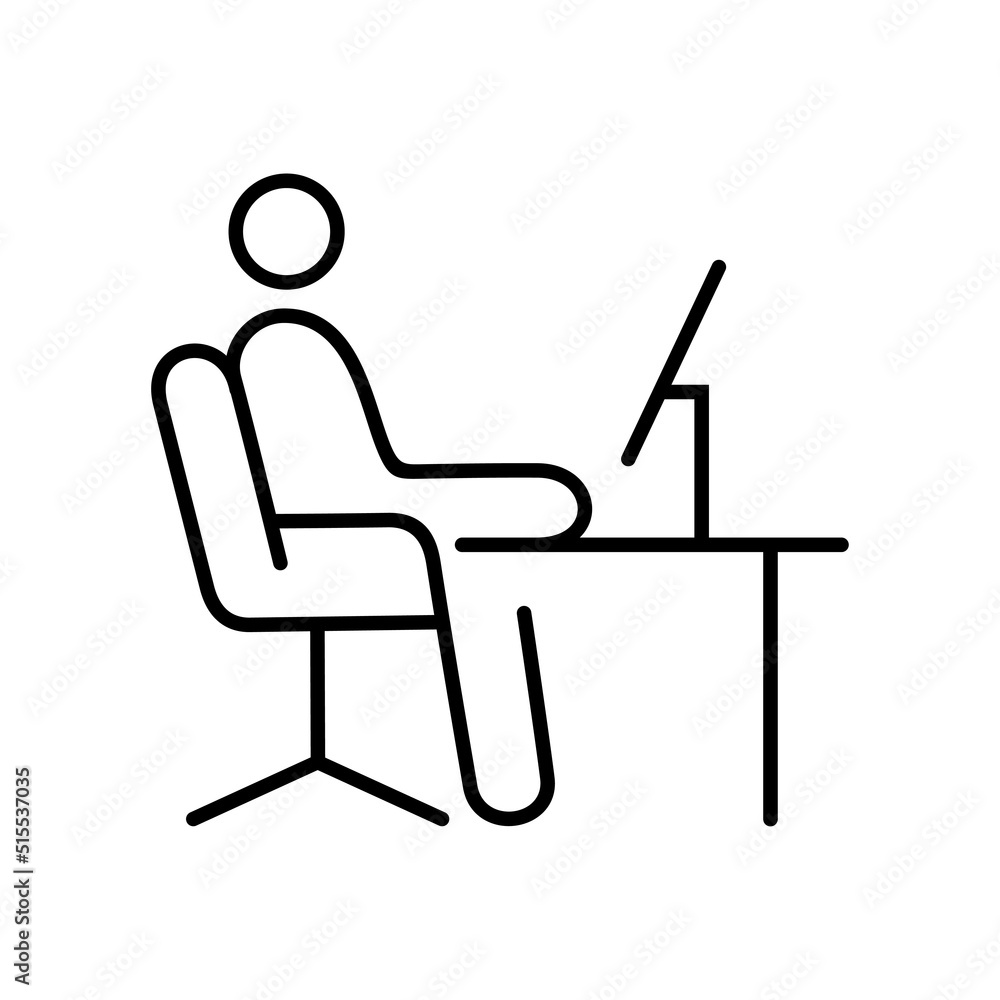 person use computer icon vector. man sitting on chair. person use computer icon vector. man sitting on chair.