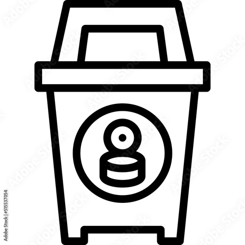 metal bin black outline icon