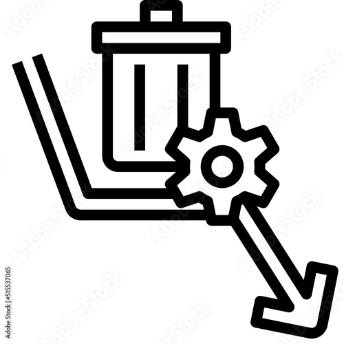 reduce waste black outline icon