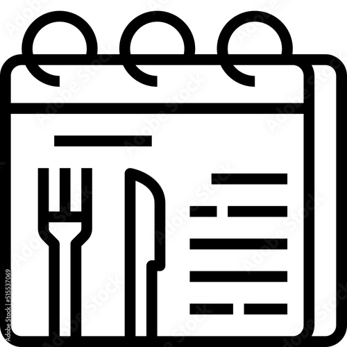 plan your meal black outline icon