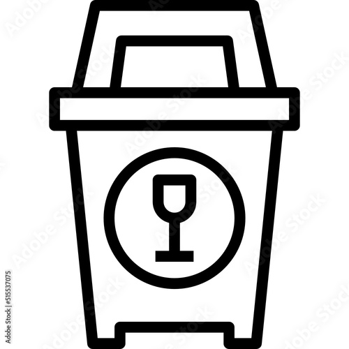 glass bin black outline icon