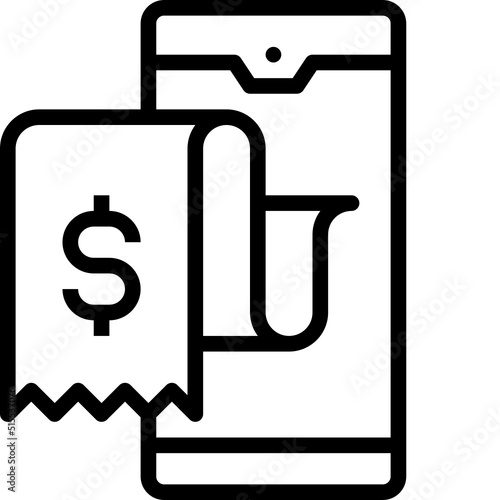 electronic bill black outline icon