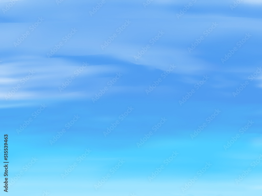 Fototapeta premium blue sky with clouds background for illustrations and designs, watercolored sky, イラスト背景 青空と雲 水彩テクスチャー