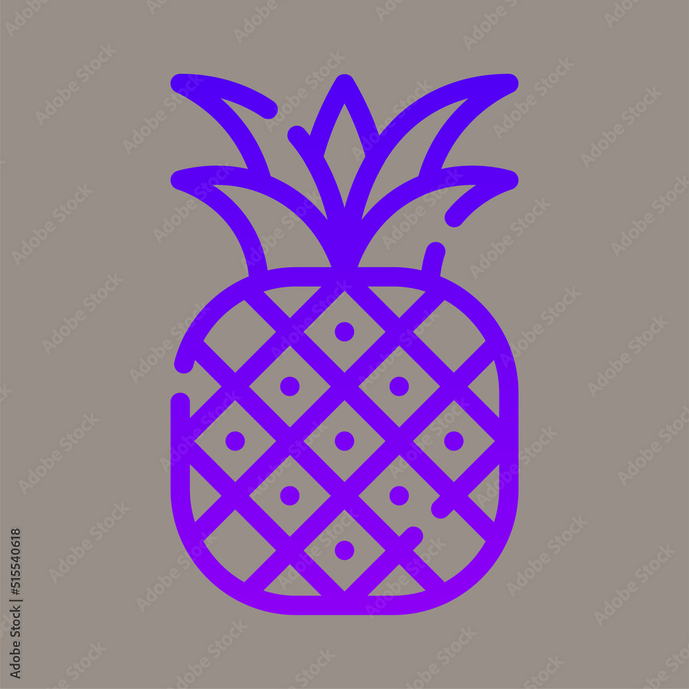 Pineapple icon, logo, vector illustration isolated on gray background. suitable for food, restaurant, fruit, patterns and logos. Pineapple icon, logo, vector illustration isolated on gray background. suitable for food, restaurant, fruit, patterns and logos.
