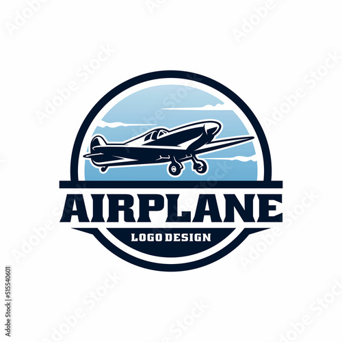 small airplane logo design vector