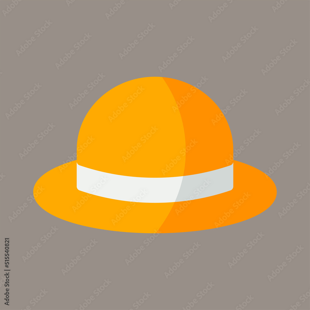 Icon, logo, vector illustration of Pamela's hat isolated on gray background. sun hat. perfect for holiday, fashion, beach, patterns and logos. Icon, logo, vector illustration of Pamela's hat isolated on gray background. sun hat. perfect for holiday, fashion, beach, patterns and logos.