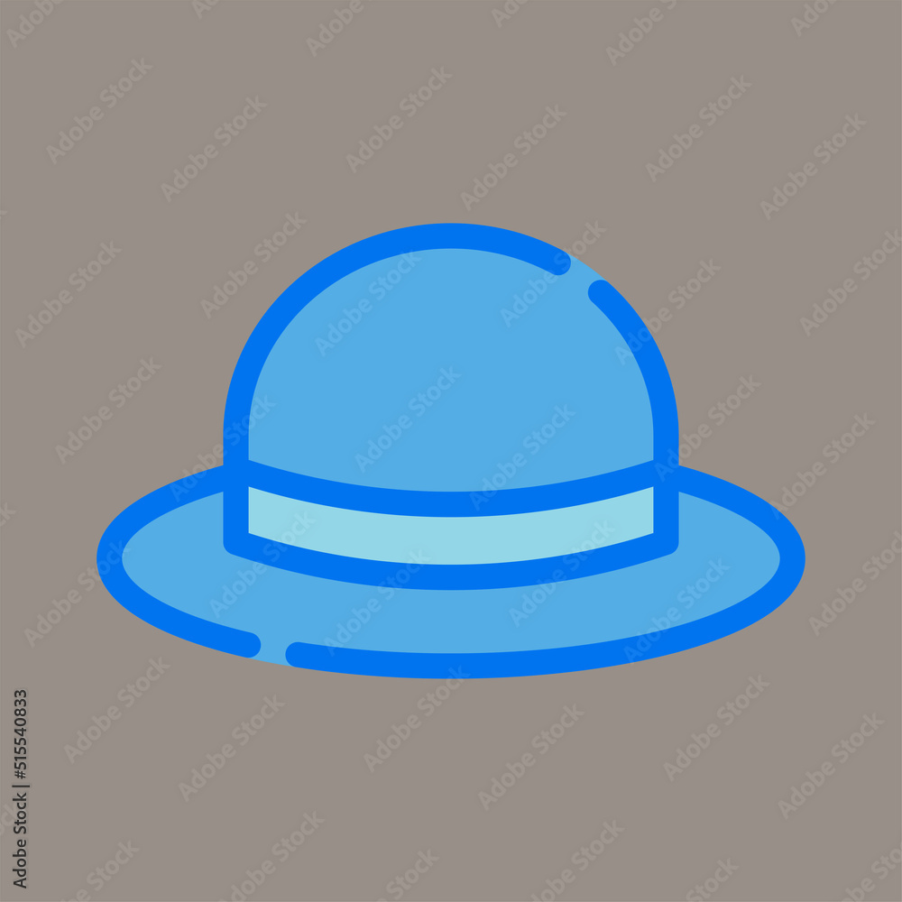 Icon, logo, vector illustration of Pamela's hat isolated on gray background. sun hat. perfect for holiday, fashion, beach, patterns and logos. Icon, logo, vector illustration of Pamela's hat isolated on gray background. sun hat. perfect for holiday, fashion, beach, patterns and logos.