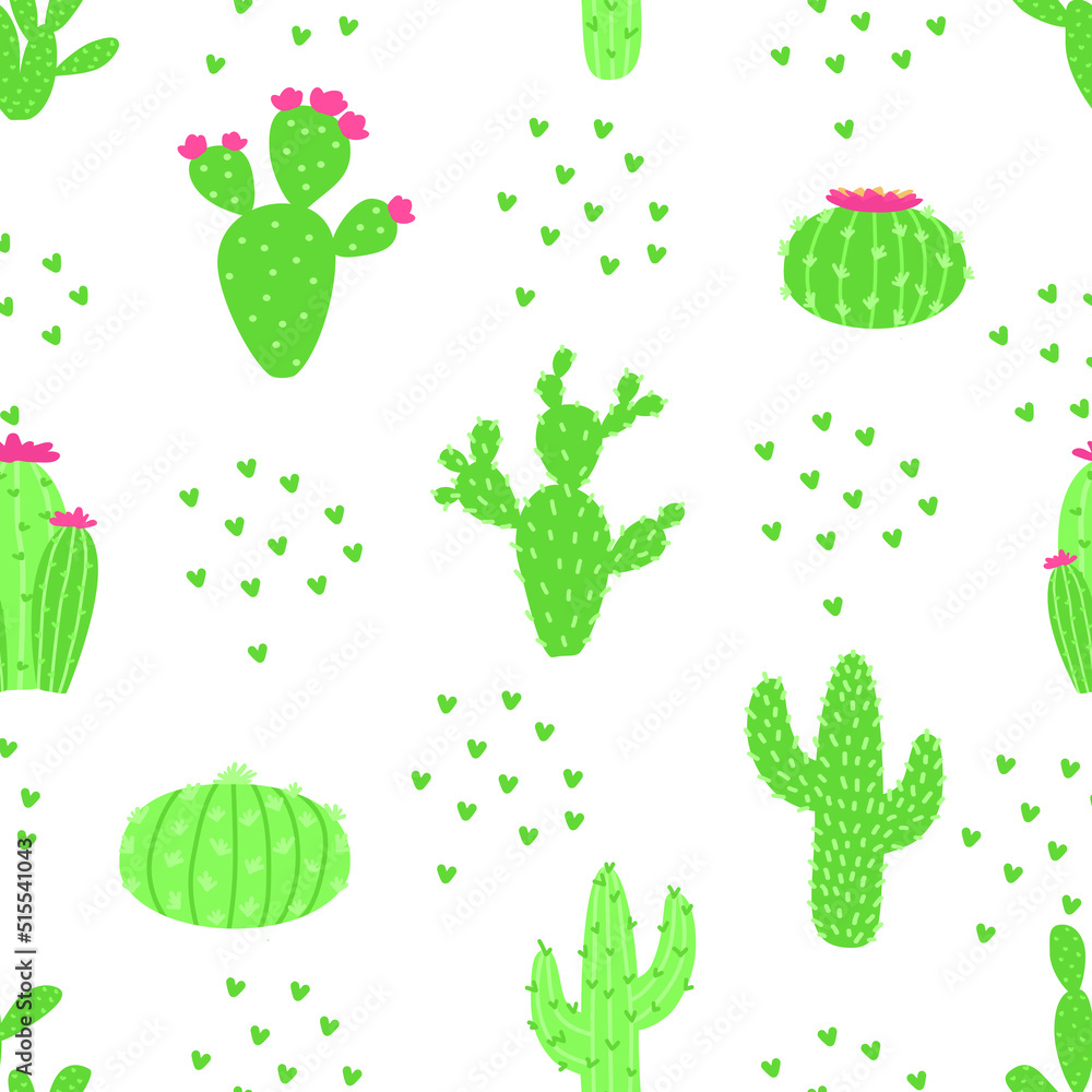 Cactus seamless pattern. Background with cacti. Green cactus. Vector illustration for gift wrapping, wallpaper,textile, fabric, package ets Cactus seamless pattern. Background with cacti. Green cactus. Vector illustration for gift wrapping, wallpaper,textile, fabric, package ets