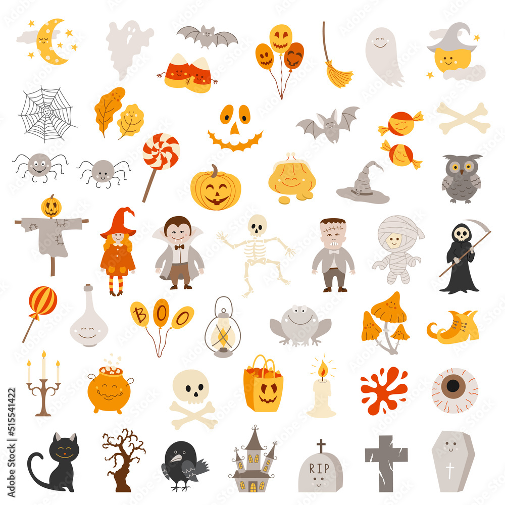 Fototapeta premium Halloween-clipart-color