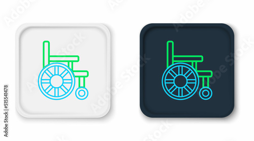 Line Wheelchair for disabled person icon isolated on white background. Colorful outline concept. Vector