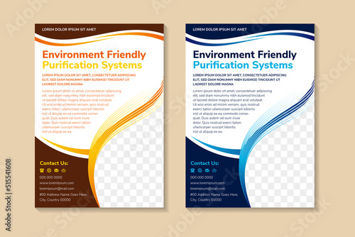 Template vector design for Brochure, AnnualReport, Magazine, Poster, Corporate Presentation, Portfolio, Flyer, infographic, layout modern with blue and yellow color size A4, Easy to use and edit.