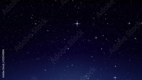 宇宙の星空間にファンタジックなスターがキラキラ