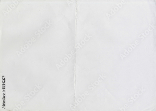 High resolution large image of white paper texture background scan folded in half, soft fine grain uncoated paper for water colors with copy space for text material mockup or presentation wallpaper photo
