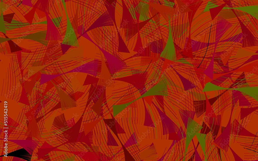Dark Green, Red vector texture with wry lines.