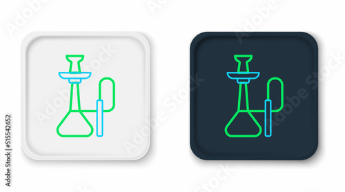 Line Hookah icon isolated on white background. Colorful outline concept. Vector