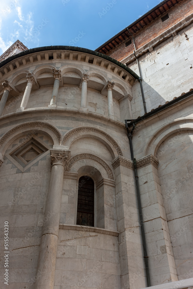 Lucca, Church of San Michele in Foro facade fragment. Tuscany, Italy