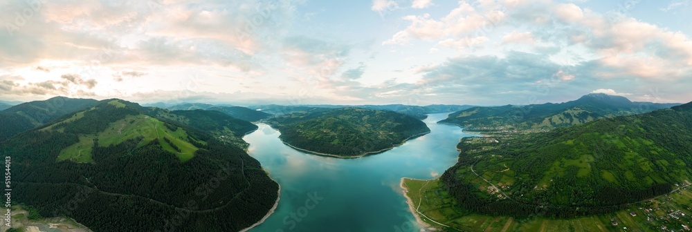 Lake Izvorul Muntelui in the Carpathians in Romania