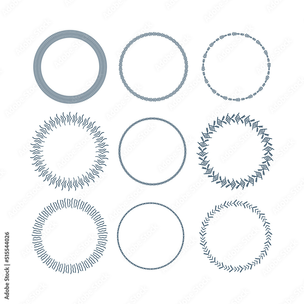 abstract vector decorative circle frame set abstract vector decorative circle frame set