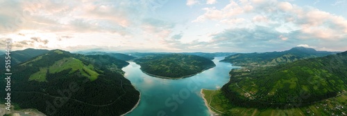 Lake Izvorul Muntelui in the Carpathians in Romania