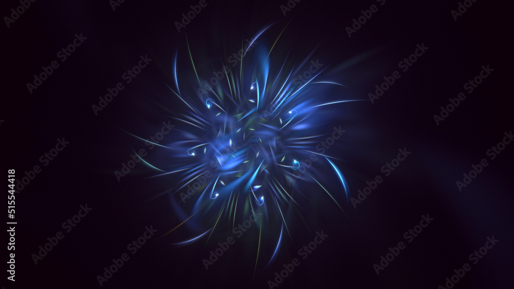 Fototapeta premium 3D rendering abstract multicolor technology fractal light background