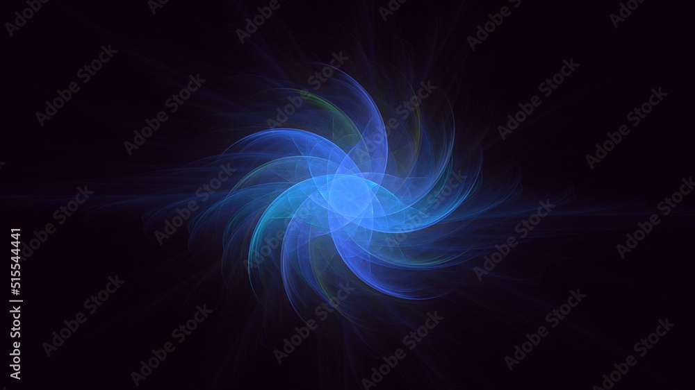 3D rendering abstract blue fractal light background