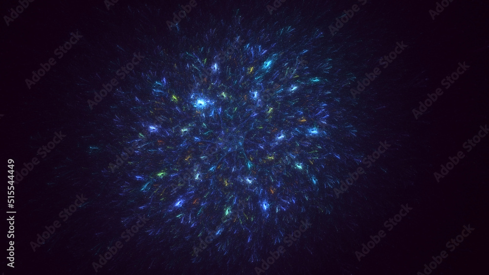 3D rendering abstract blue fractal light background 3D rendering abstract blue fractal light background