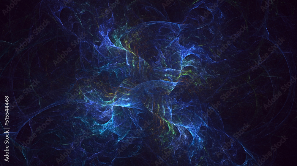 3D rendering abstract blue fractal light background 3D rendering abstract blue fractal light background