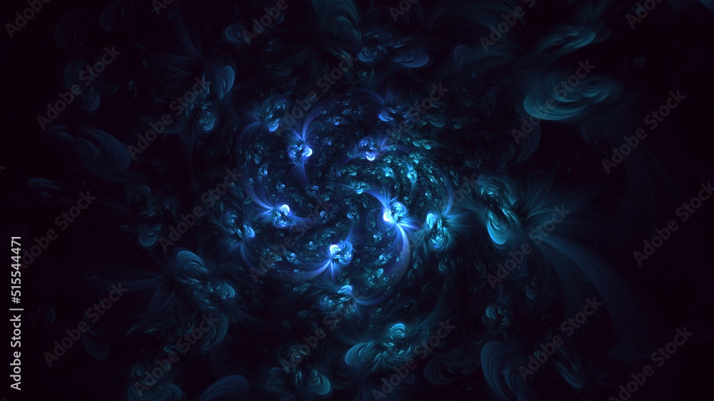 3D rendering abstract blue fractal light background 3D rendering abstract blue fractal light background