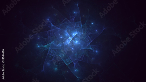 3D rendering abstract multicolor fractal light background