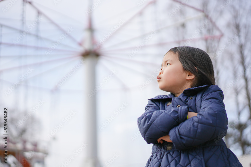 遊園地で遊ぶ少女 遊園地で遊ぶ少女